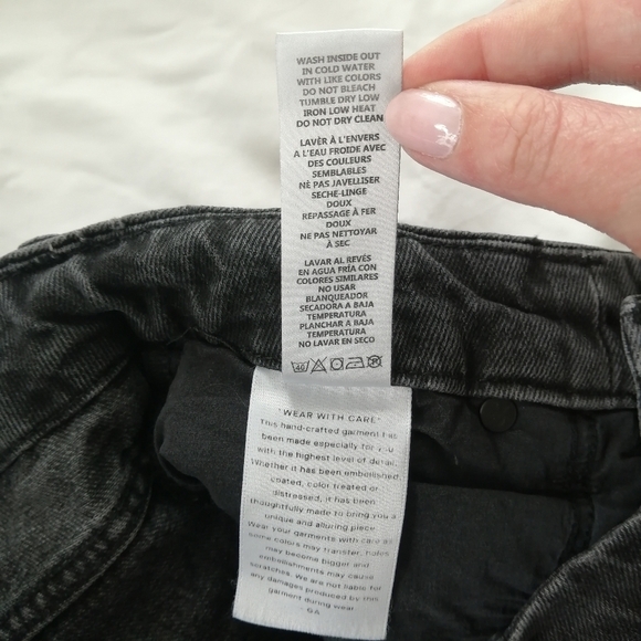 Good American 90s Loose Fit Straight Leg Trouser Jeans Black191 Size 26 (2) - Picture 11 of 14